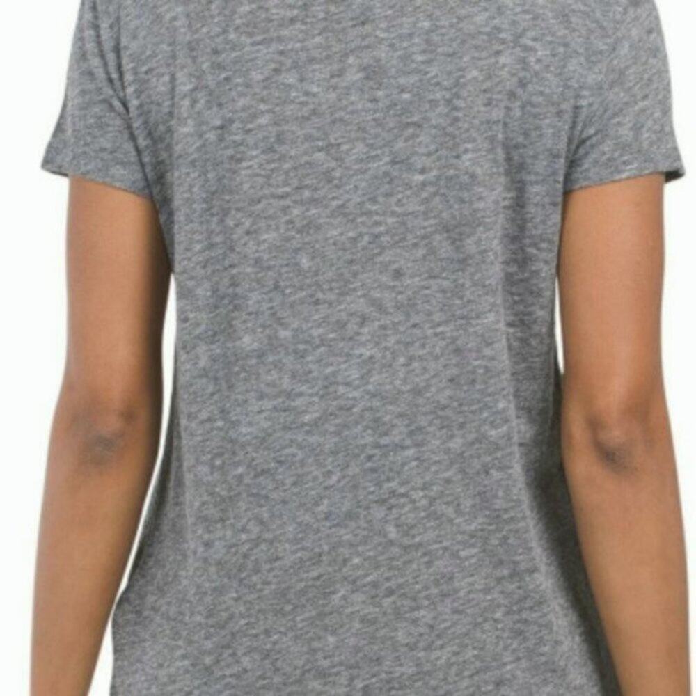 Zadig & Voltaire Flocked Rock Detail Tee Gray M - Picture 3 of 9